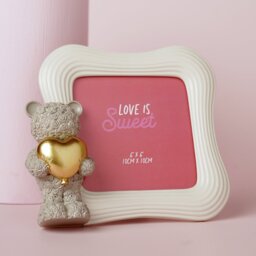 """Widdop Love Is Sweet Baby Bear 4"""" x 4"""" Resin Photo Frame""" - thumbnail 1