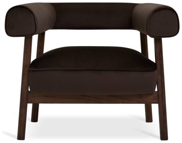 Habitat Elio Velvet Chair - Brown - image 1