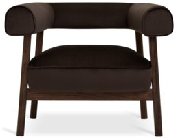 Habitat Elio Velvet Chair - Brown - thumbnail 1