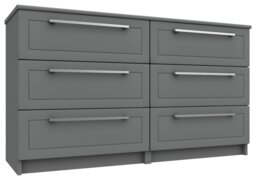 Hatfield 6 Drawer Chest - Dark Grey Gloss - thumbnail 1
