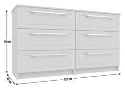 Hatfield 6 Drawer Chest - Dark Grey Gloss - thumbnail 2