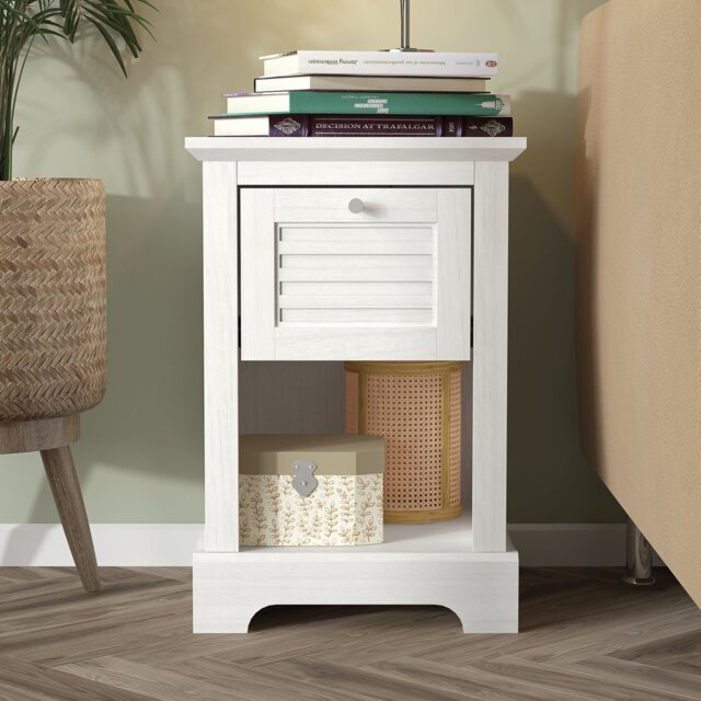 GFW Salcombe 1 Drawer Side Table - White - image 1