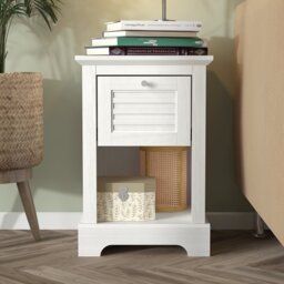 GFW Salcombe 1 Drawer Side Table - White
