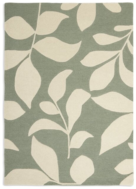 Habitat Verdant Leaf Green Wool Cut Pile Rug - 160x230cm - image 1