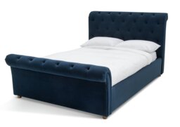 Argos Home Harrogate Double Velvet Ottoman Bed Frame - Navy - thumbnail 1