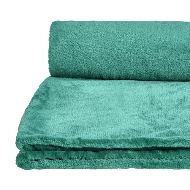 Argos Home Large Fleece Throw - Emerald - 200x220cm - image 1