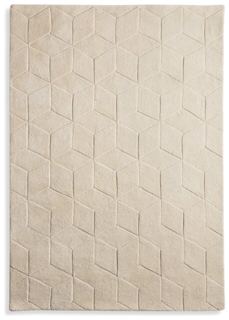 Habitat 60 Geo Carved Rug - 120x170cm - Natural - image 1