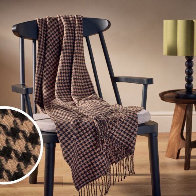 Habitat Houndstooth Throw - Brown - 125x150cm - image 1