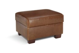 Argos Home Salisbury Leather Storage Footstool - Tan - thumbnail 1