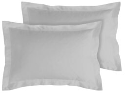Habitat Cotton Rich 180 TC Oxford Pillowcase Pair- Dove Grey - thumbnail 1
