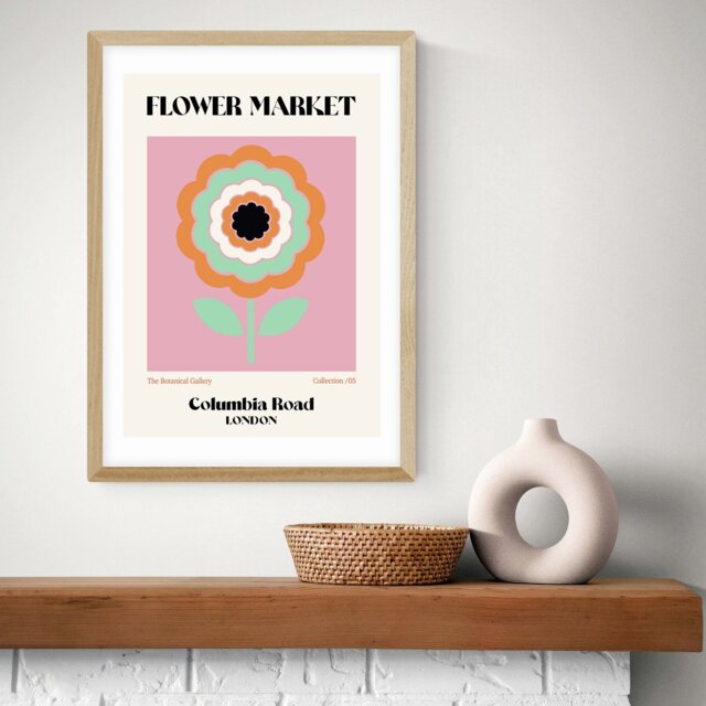 East End Prints Columbia Market Oak Frame Art Print - A3 - image 1
