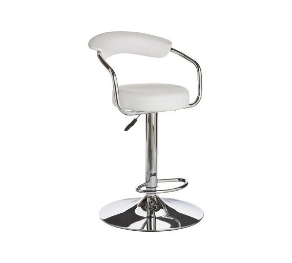 Argos Home Executive Gas Lift Bar Stool - White - image 1