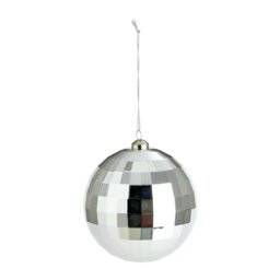 Habitat Pack of 9 Silver Faceted Disco Christmas Bauble - thumbnail 2