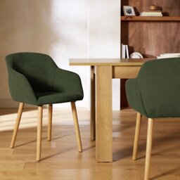 Argos Home Alarik Pair of Fabric Dining Chairs - Green - thumbnail 1