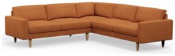 Hutch Fabric Block Arm 7 Seater Corner Sofa - Rust - thumbnail 1