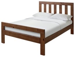 Argos Home Chile Small Double Wooden Bed Frame - Dark Wood - thumbnail 1