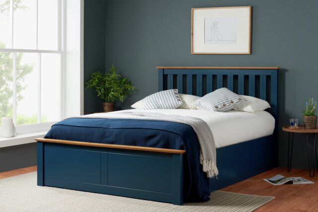 Birlea Phoenix Ottoman Kingsize Wooden Bed Frame - Navy - image 1