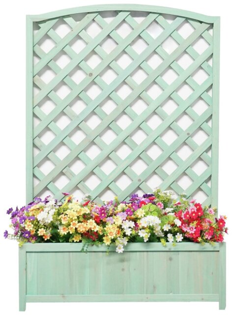 Large Wooden Lattice Planter - Green - image 1
