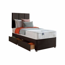 Silentnight Hatfield Single Memory 2 Drawer Divan Bed - Charcoal - thumbnail 2