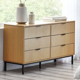 Julian Bowen Sia 6 Drawer Chest - Beige - thumbnail 1