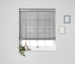 Habitat Wooden Grey 50mm Slat Venetian Tape Blind - 120cm