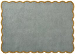Origins Scalloped Blue Wool Short Pile Rug - 160x230cm - thumbnail 1