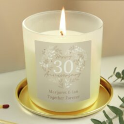 Personalised Message 30th Anniversary Candle - Vanilla - thumbnail 2