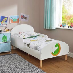 Liberty House Dinosaur Toddler Bed Frame - White - thumbnail 1