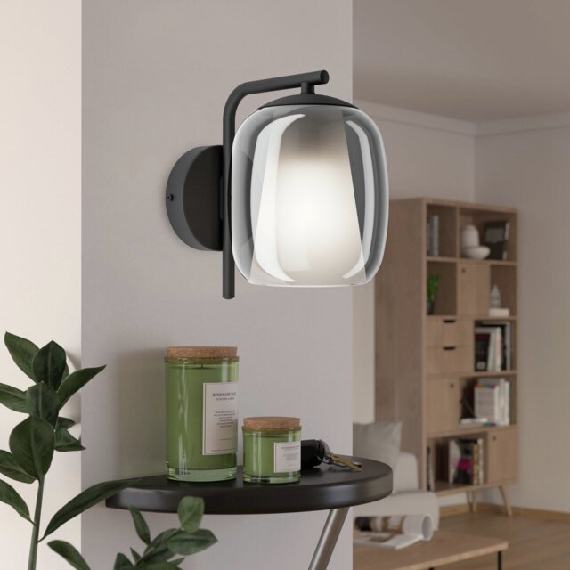 EGLO Ciampino Steel Wall Light - Black & Grey - image 1