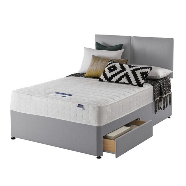 Silentnight Hatfield Kingsize 2 Drawer Divan Bed - Grey - image 1