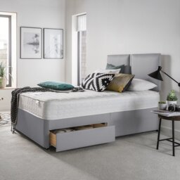 Silentnight Hatfield Kingsize 2 Drawer Divan Bed - Grey - thumbnail 2
