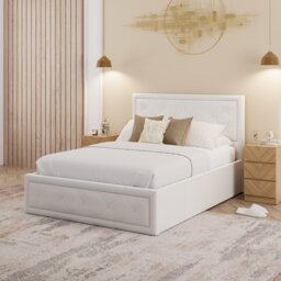 GFW Hollywood Ottoman Kingsize Bed Frame - White - thumbnail 1