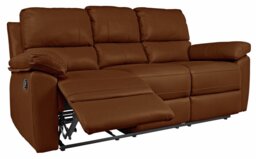 Argos Home Toby Faux Leather 3 Seater Recliner Sofa - Tan - thumbnail 1