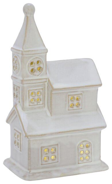 The Seasonal Gift Co LED Ceramic Church Christmas Decoration