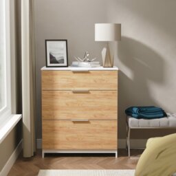 Livara Ready Assembled Orillia 3 Drawer Chest - White & Oak - thumbnail 1