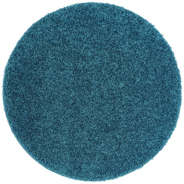 Buddy Washable Mat Plain Round Teal Cut Pile Rug - 100cm
