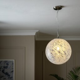 Habitat White Confetti Metal&Glass Ball Pendant Light- White - thumbnail 2