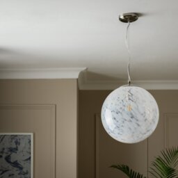 Habitat White Confetti Metal&Glass Ball Pendant Light- White - thumbnail 1