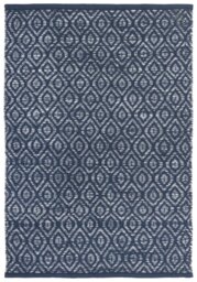 Argos Home Geometric Blue Cotton Flatweave Rug - 80x110cm