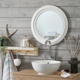 Innova Round Bathroom Mirror - White