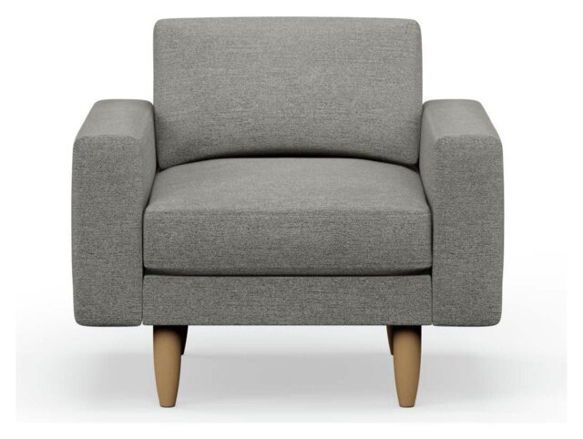 Hutch Fabric Block Arm Armchair - Dove Grey - image 1