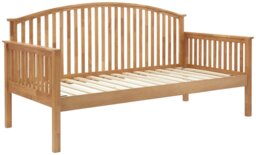 GFW Madrid Wooden Single Day Wooden Bed Frame - Oak