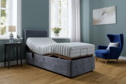 Mibed Memory Single Adjustable Drawer Bed  & Mattress - Grey