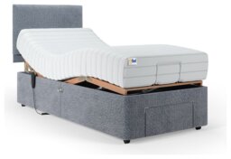 Mibed Memory Single Adjustable Drawer Bed  & Mattress - Grey - thumbnail 2