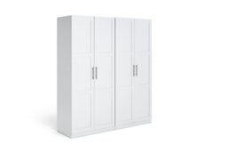 Habitat Munich Panelled 4 Door Wardrobe - White - thumbnail 1
