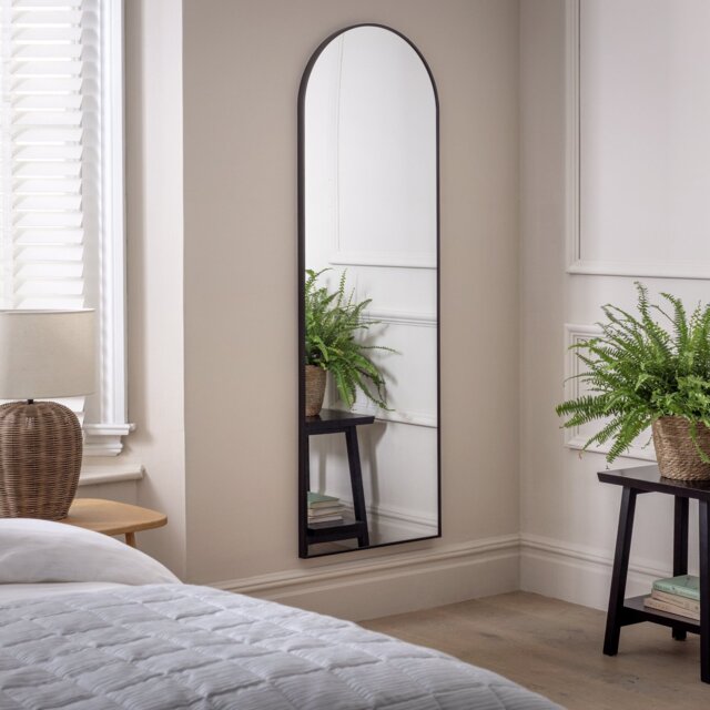 Habitat Black Full Length Arch Wall Mirror - 150x50cm - image 1