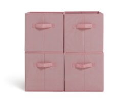 Argos Home Set of 4 Storage  Boxes - Pink - thumbnail 1