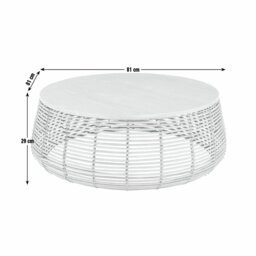 Habitat Hazel Rattan Round Coffee Table - Natural - thumbnail 2