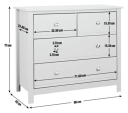 Habitat Brooklyn 4 Drawer Chest- Grey - thumbnail 2