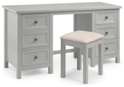 Julian Bowen Maine 6 Drawer Dressing Table - Dove Grey - thumbnail 2